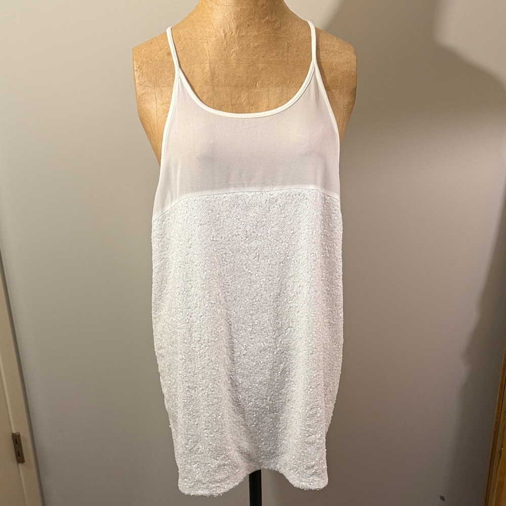 Lane Bryant White Tunic Top with sequins